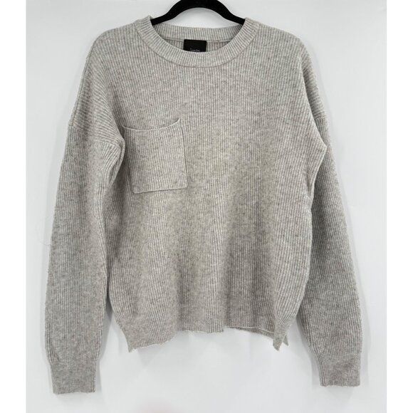Lumière Ribbed Knit Sweater M Acrylic/Nylon/Polyester Casual Pullover With - Picture 1 of 9